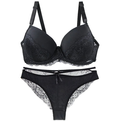 Seamless Plus Size Push-Up Lace Set