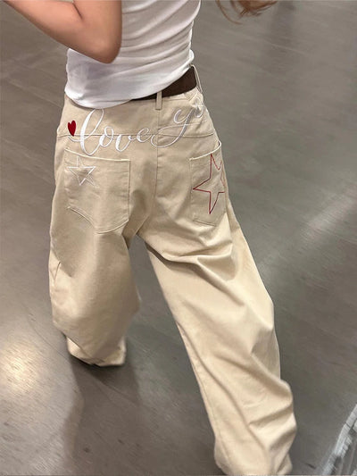Khaki Vintage High Waist Leg Jeans