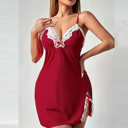 Plus Size Lace Bra & Nightgown Set