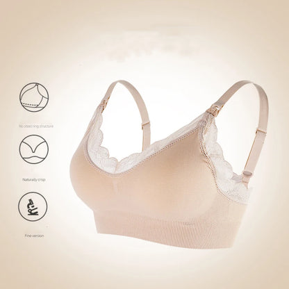 Wireless Front-Open Lace Nursing Bra
