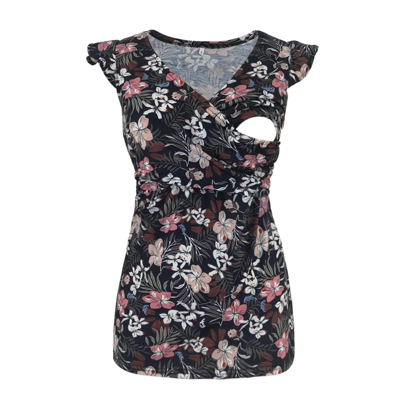Striped V-Neck Nursing Tee