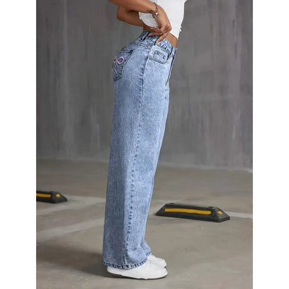 Women’s High-Waist Denim Wide Leg Jeans