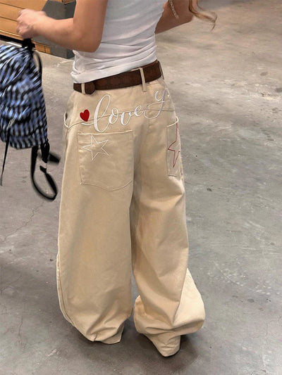 Khaki Vintage High Waist Leg Jeans