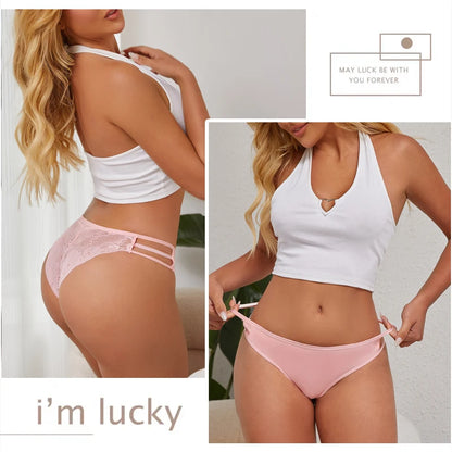 3PC Floral Lace Low-Rise Panty Set