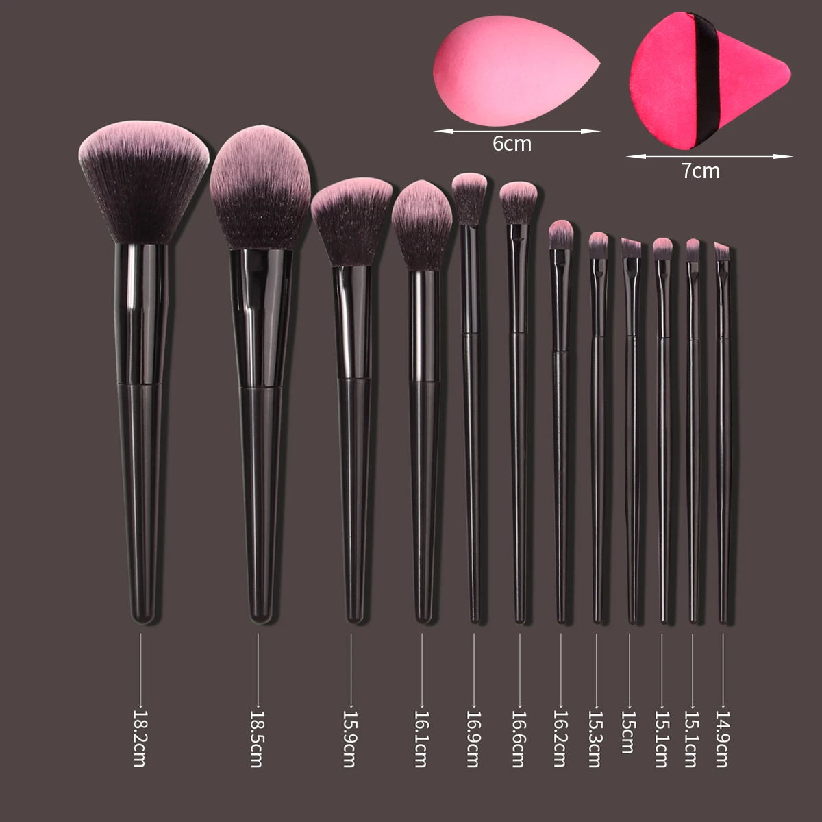 High-end makeup tools: 12 soft-bristled