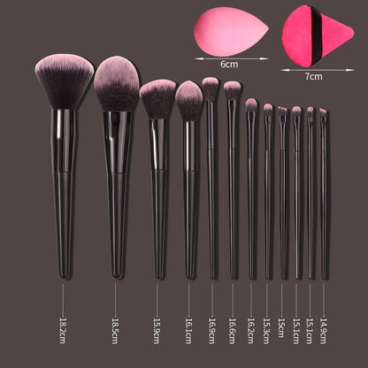 High-end makeup tools: 12 soft-bristled