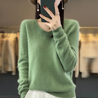 Women’s Merino Wool V-Neck Sweater
