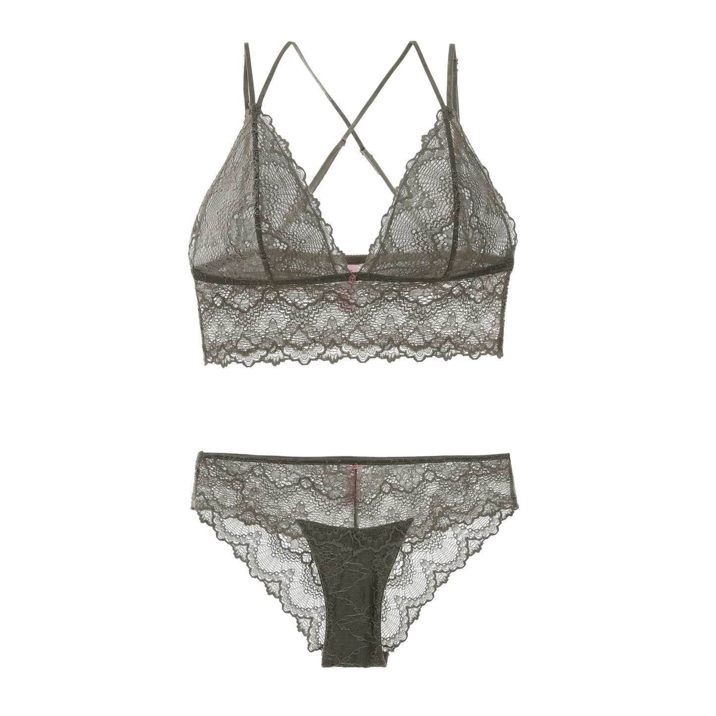 Elegant Scalloped Lace Wireless Set