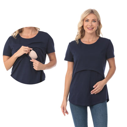 Plus Size Maternity Nursing T-Shirt Short