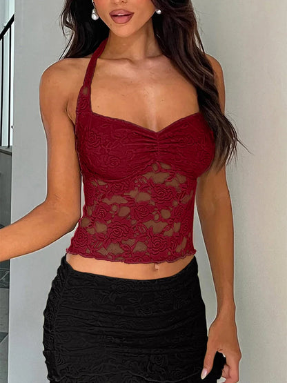 Women's Sexy Lace Tie Tank