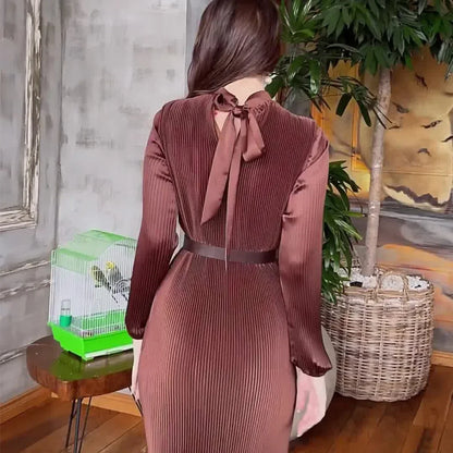 Slim Fit Pleated Eid Abaya Dress
