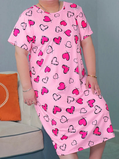 Plus Size Cartoon Heart Dress