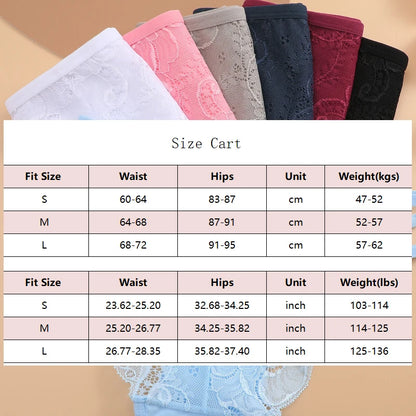 3PC Floral Lace Low-Rise Panty Set