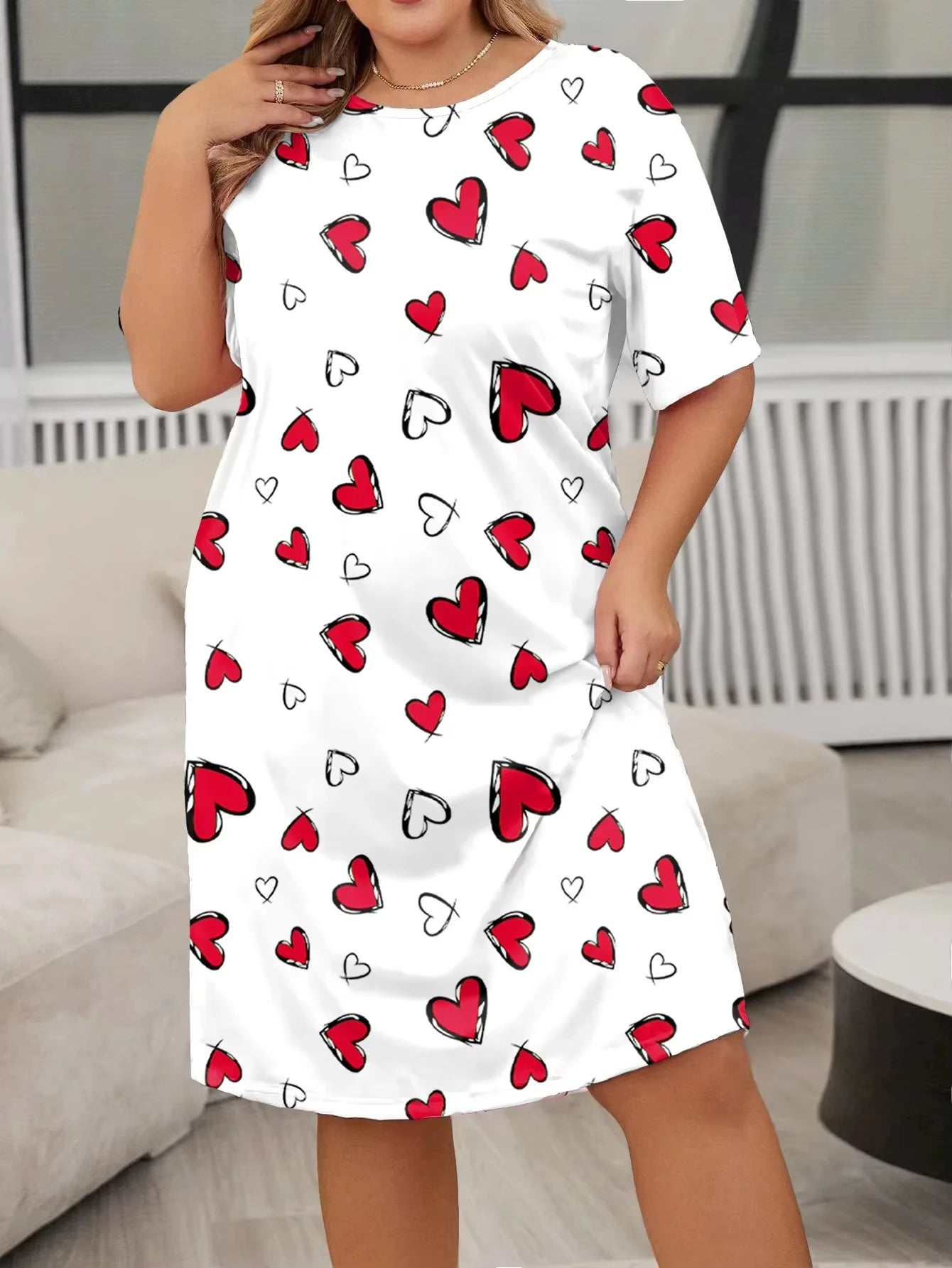 Plus Size Cartoon Heart Dress