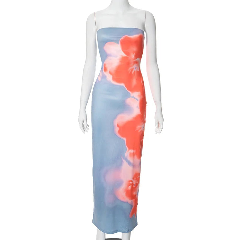 Sexy Backless Tube Maxi Dress