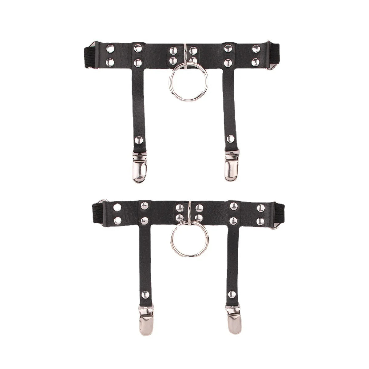 Circle Punk Metal Leather Leg Garter