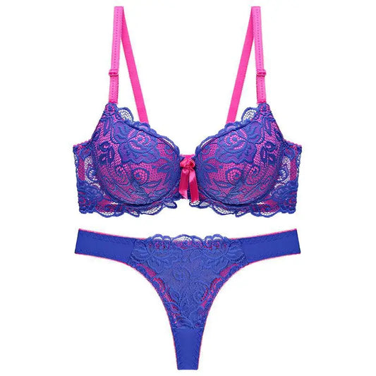 Plus Size Push-Up Lace Bra Set
