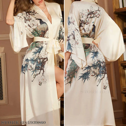 Silk Lace Kimono Sleepwear Robe