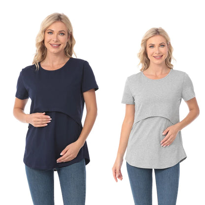 Plus Size Maternity Nursing T-Shirt Short