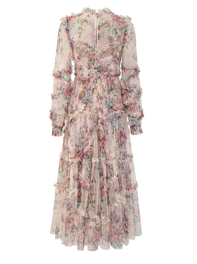 Elegant Lace Floral Prom Dress