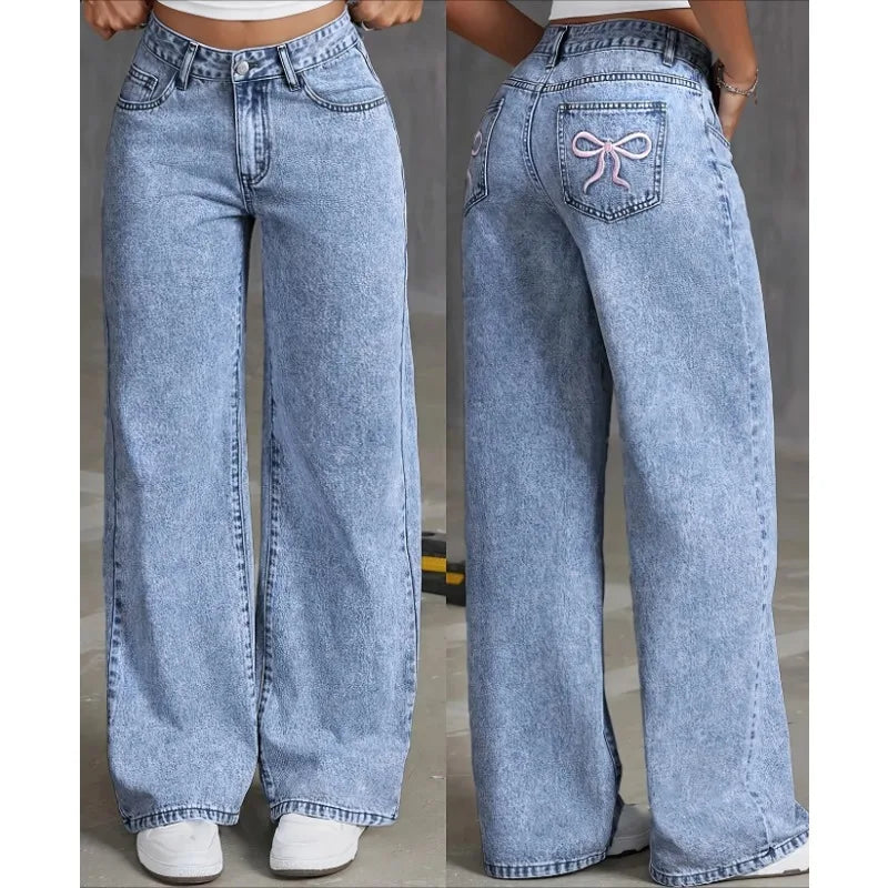 Women’s High-Waist Denim Wide Leg Jeans