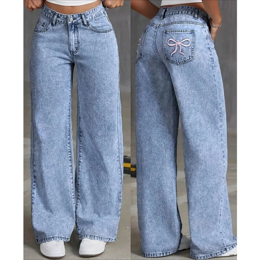 Women’s High-Waist Denim Wide Leg Jeans
