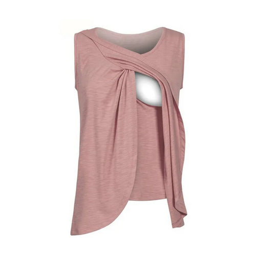Summer Side-Button Nursing Tee