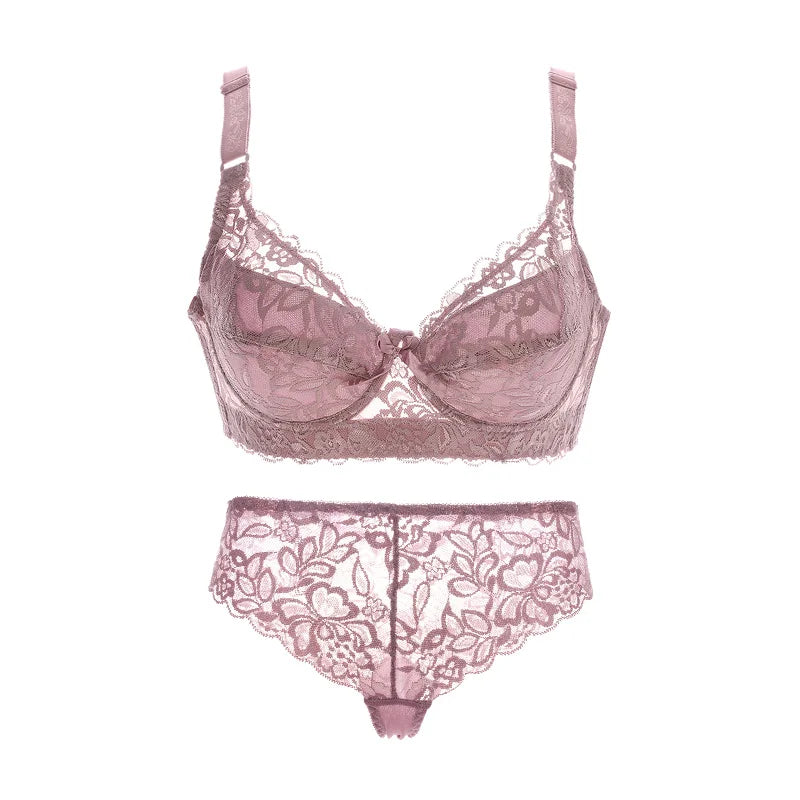 Plus Size Lace Push-Up Bralette Set