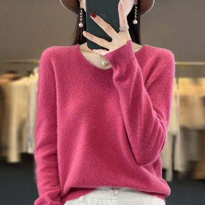Women’s Merino Wool V-Neck Sweater