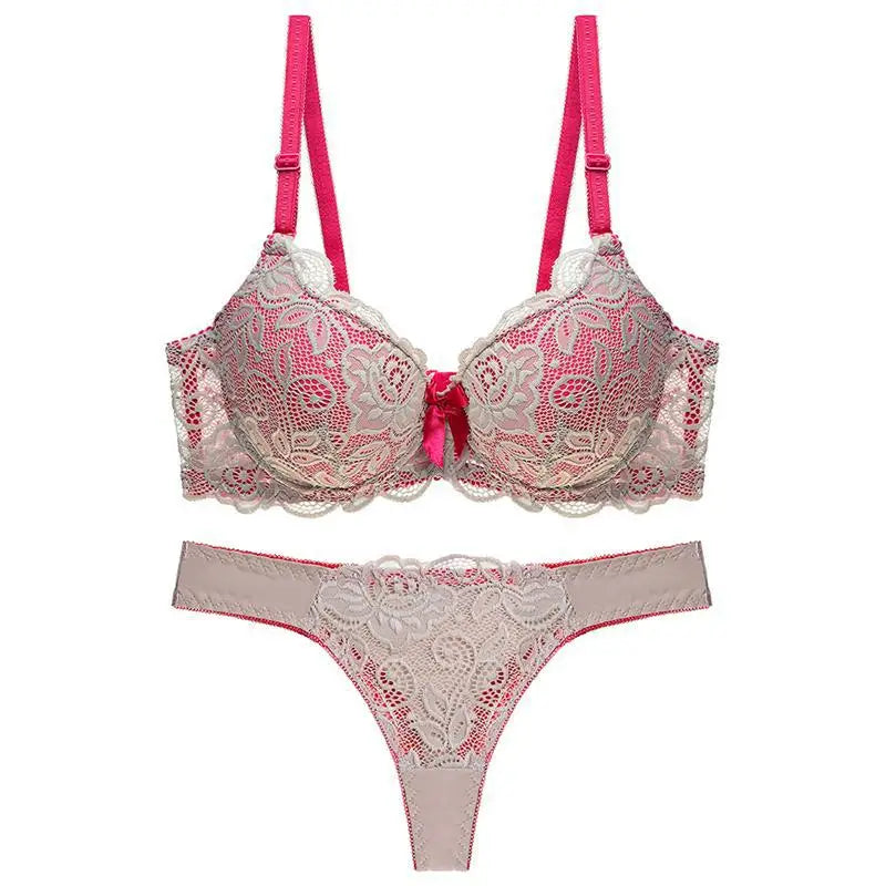 Plus Size Push-Up Lace Bra Set