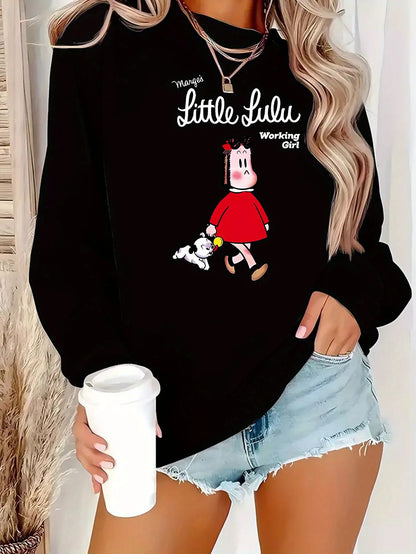 Y2K Graphic Fleece-Lined Women’s Sweatshirt