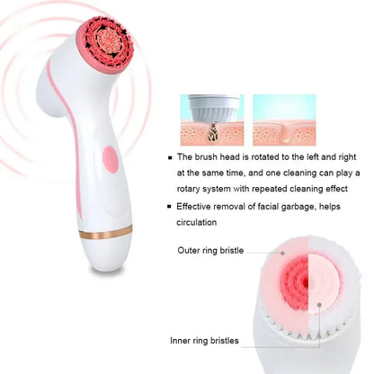 3-in-1 Electric Sonic Facial Cleansing Brush