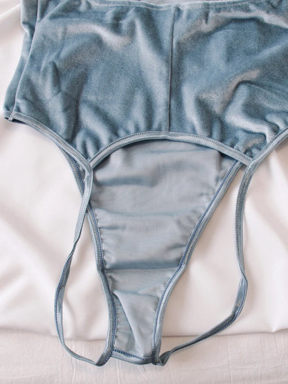 Sexy Velvet Halter Lingerie Set