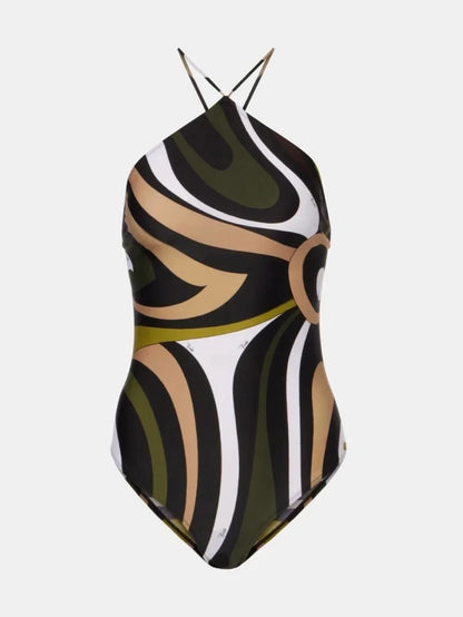 Pucci Print Halter Backless Bodysuit