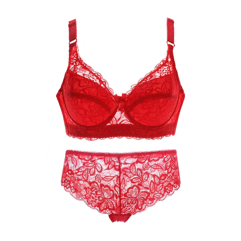 Plus Size Lace Push-Up Bralette Set