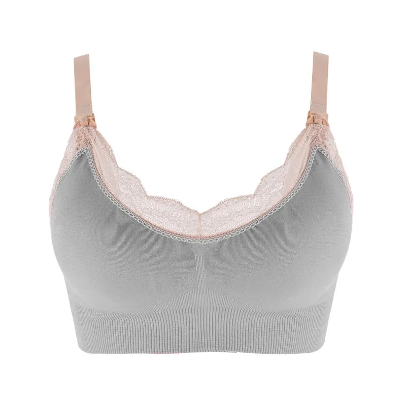 Wireless Front-Open Lace Nursing Bra