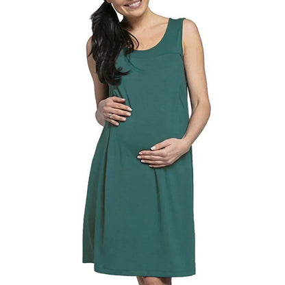 Solid Color Nursing Dress