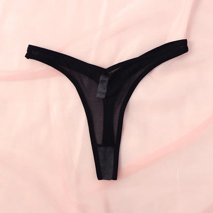 Seamless Translucent Mesh Thongs