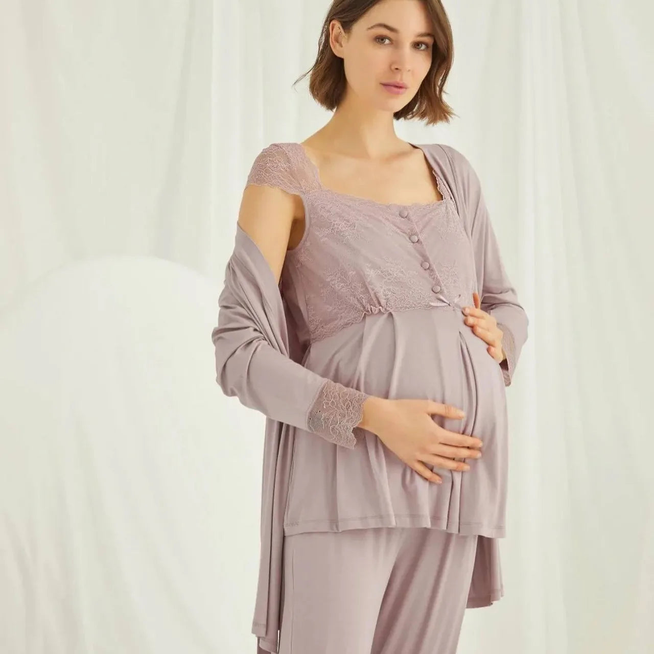 Sleeveless Maternity Nursing Sleepwear Set