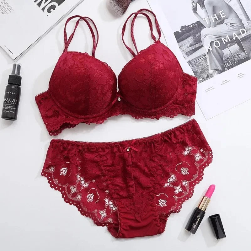 Japanese Style Lace Push-Up Bra Set