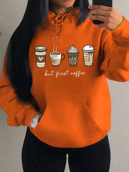 But First Coffee Pattern Hoodie