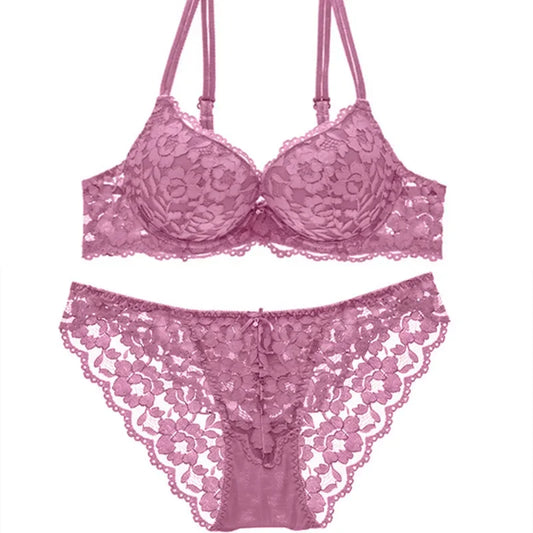 Japanese Style Lace Push-Up Bra Set