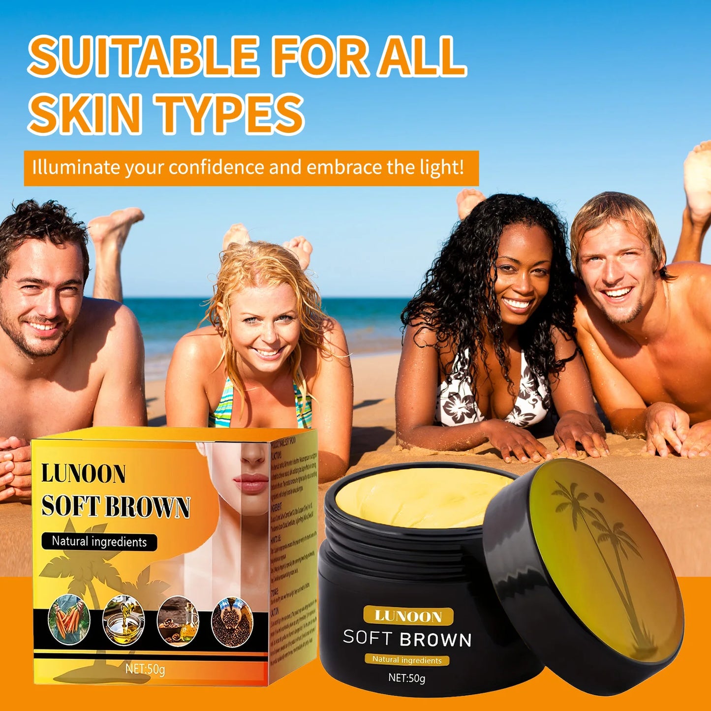 LUNOON SOFT BROWN 50g Natural Self-Tanning Balm