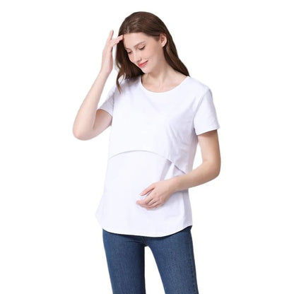Plus Size Maternity Nursing T-Shirt Short