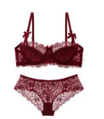 Rabbit Ear AB Cup French Lace Bra Set