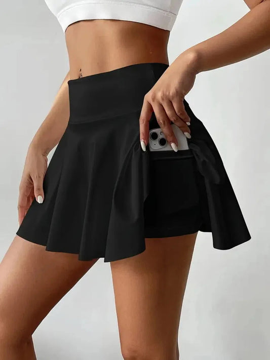 Women's Solid Color High Waist Skirts