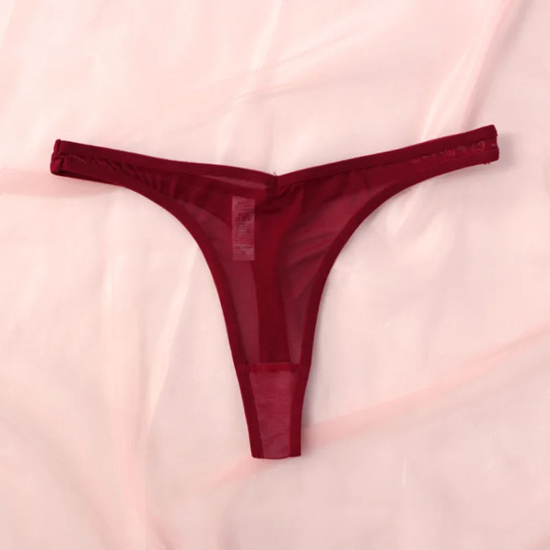 Seamless Translucent Mesh Thongs