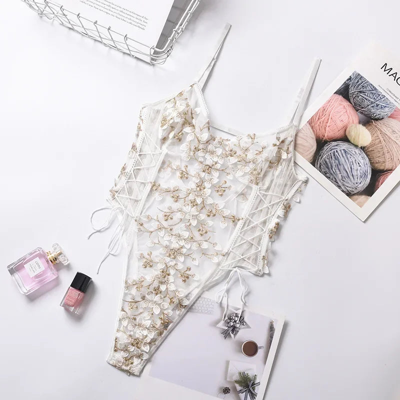 Lace Embroidered Lingerie Jumpsuit