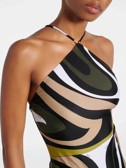 Pucci Print Halter Backless Bodysuit