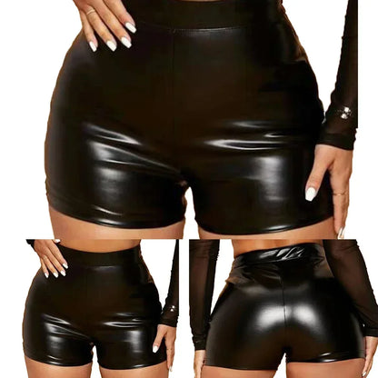 Leather Shorts Tight Black Shorts